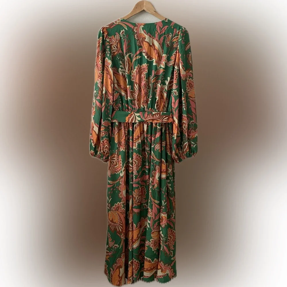 Flaying Tomato SUNNYSIDE FLORALS WOVEN MIDI DRESS size L pristine condition - Picture 4 of 17